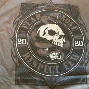 Fear None Respect Few Graphic Print T-SHIRT_Men's size 3XL_Color: Gray